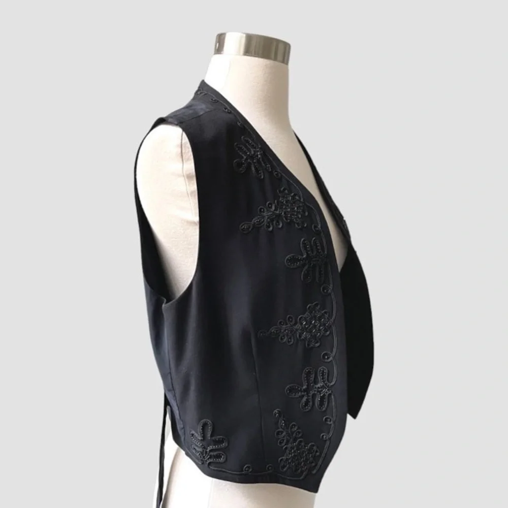 90’s DKNY Embroidered and Beaded Menswear Vest